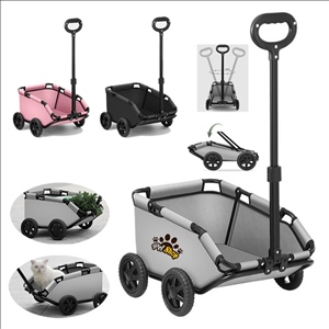 Versatile Small Pet Stroller Lightweight Oxford Shopping Cart